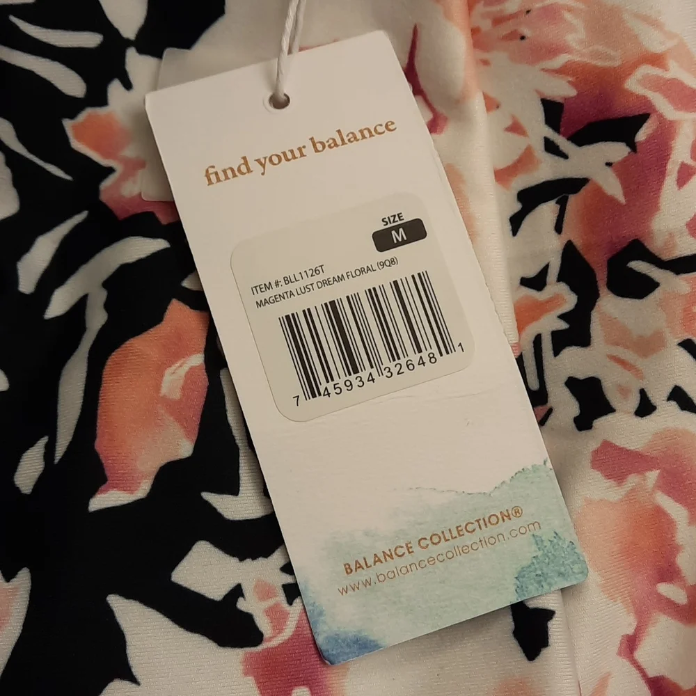 NWT, Balance Collection Magenta Lust Dream Floral Compression Leggings